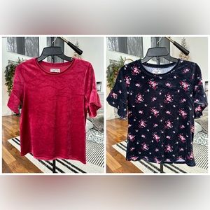 2 Abercrombie Kids Size 15/16 Velvet Blouses